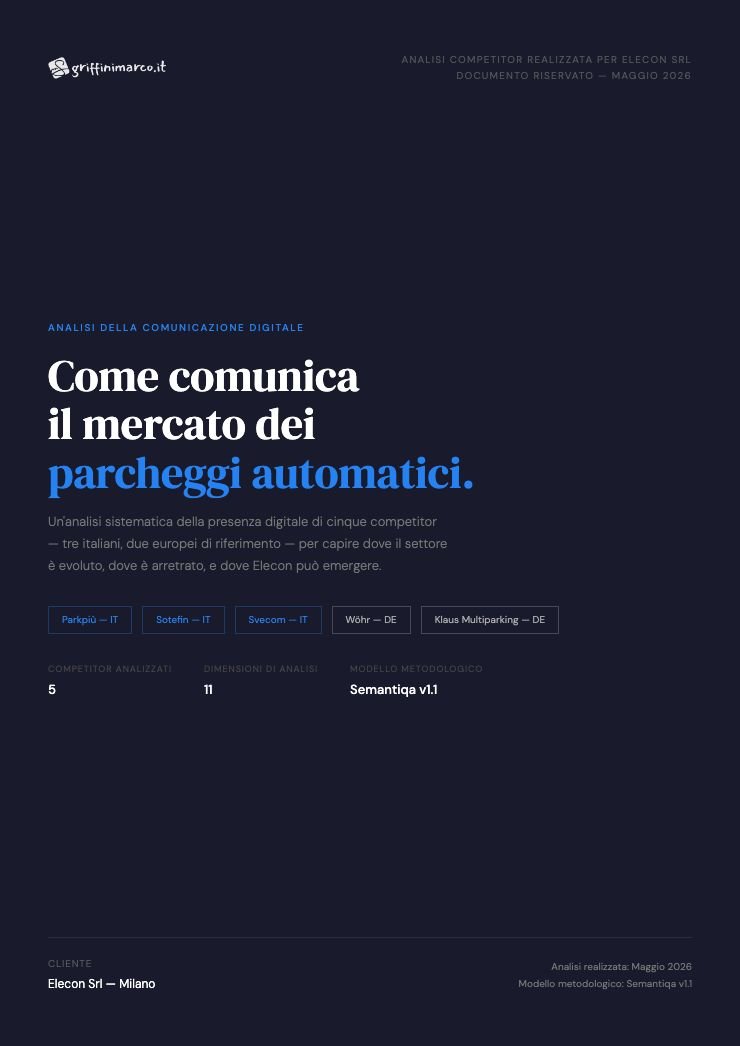 Copertina di un Competitor Report