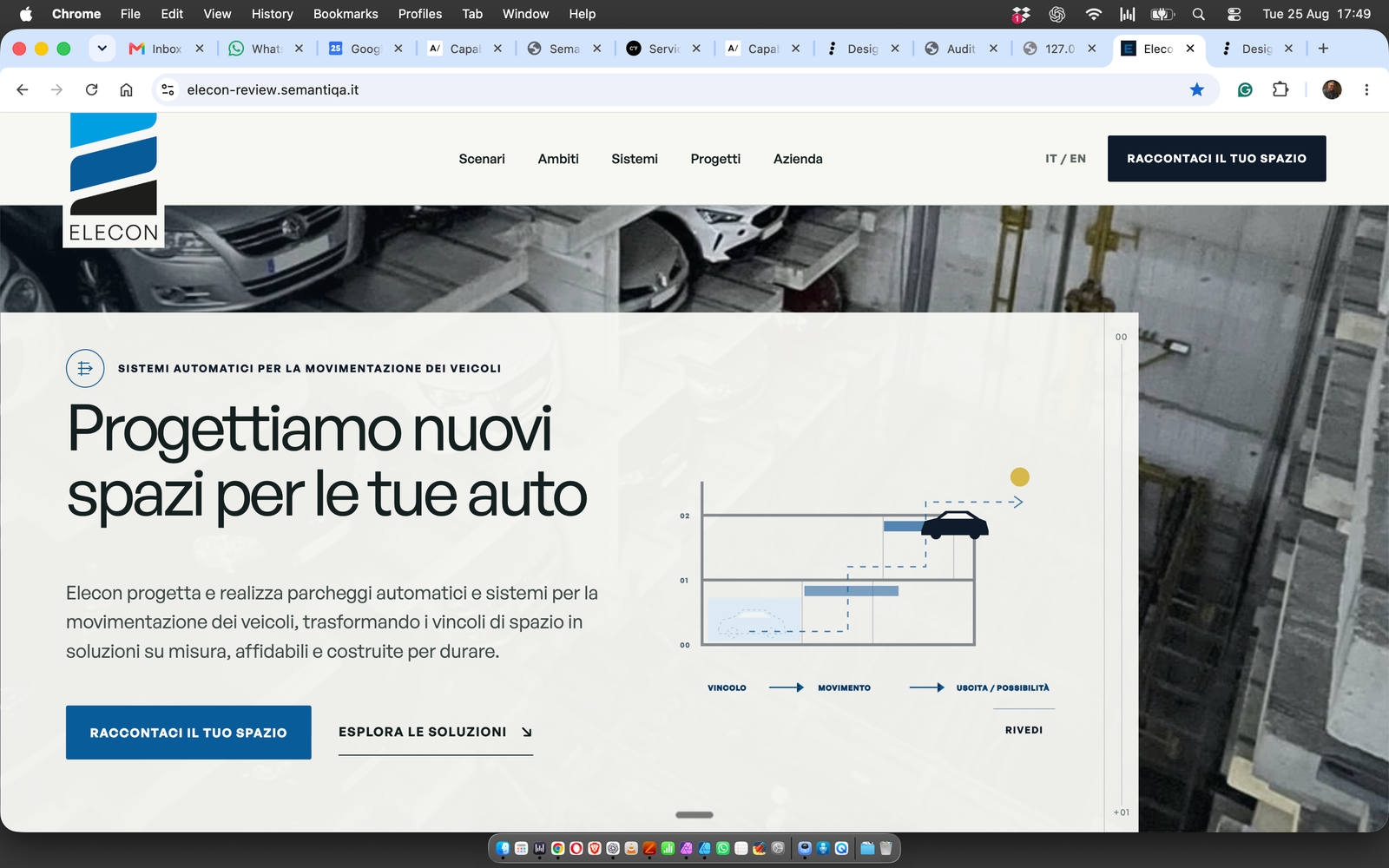 Homepage del sito Elecon